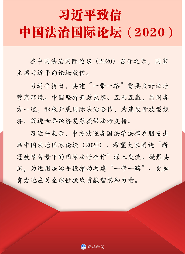习近平致信中国法治国际论坛（2020）
